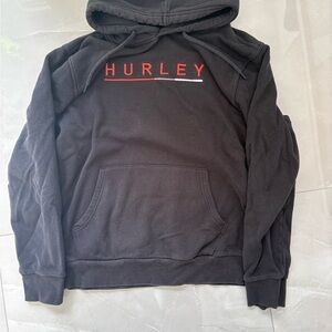 Hurley Black Pullover Hoodie with Red Logo